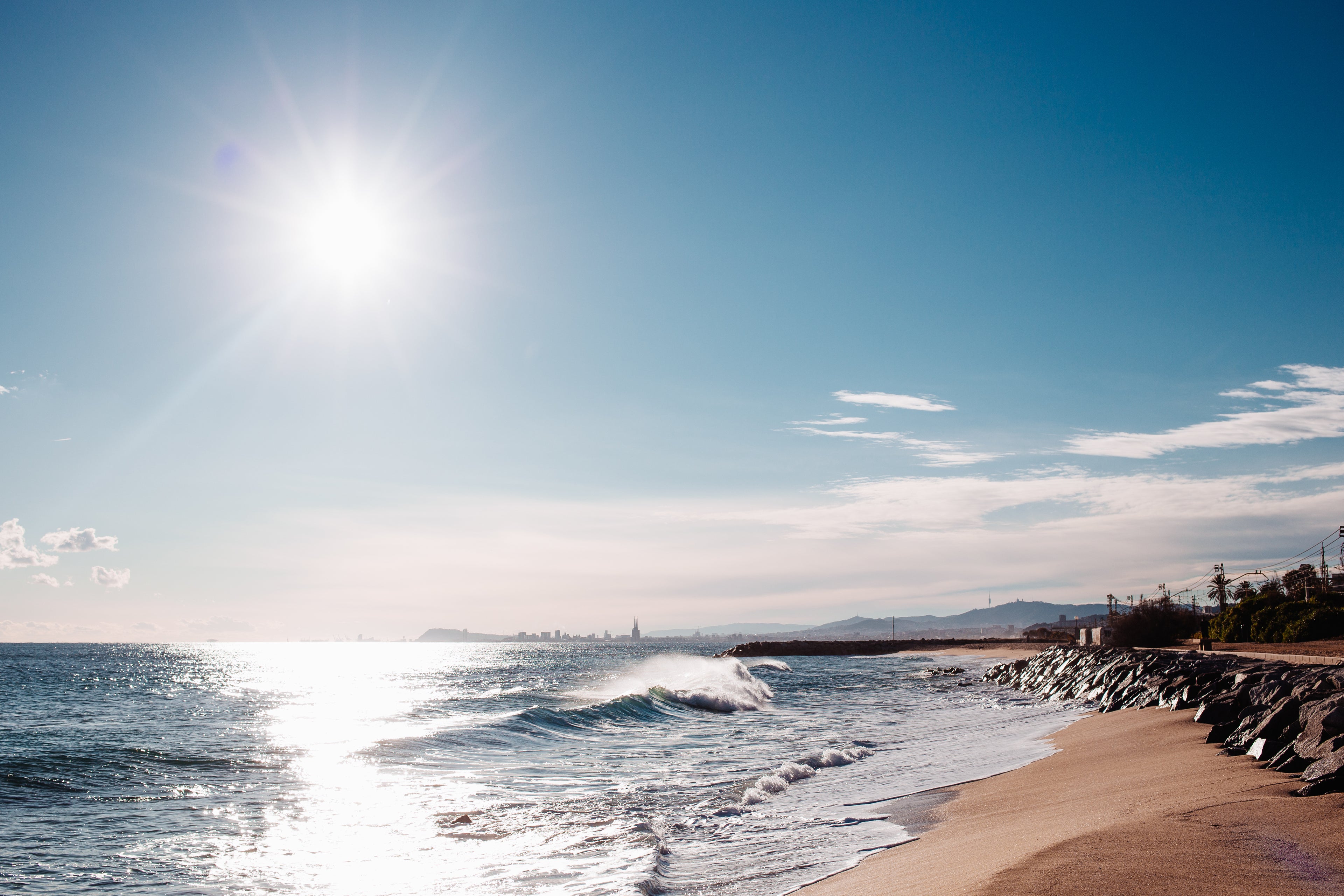 Beautiful day at the beach. Sea. Ocean